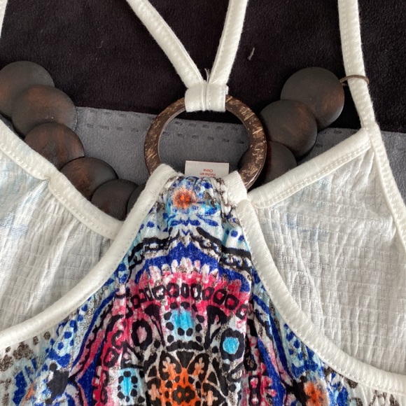 Boho multicolour camisole with wooden beads - Picture 12 of 16